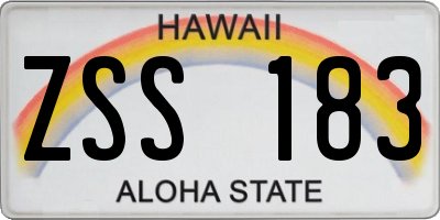 HI license plate ZSS183