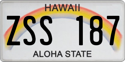 HI license plate ZSS187