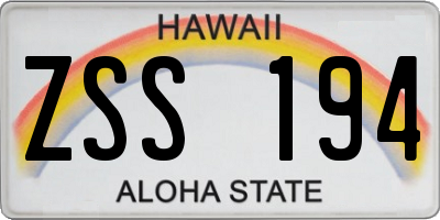 HI license plate ZSS194