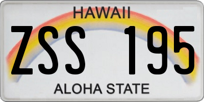 HI license plate ZSS195