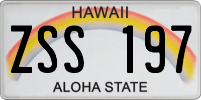 HI license plate ZSS197
