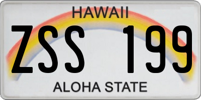 HI license plate ZSS199