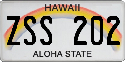 HI license plate ZSS202