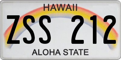 HI license plate ZSS212