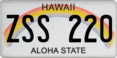 HI license plate ZSS220