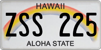 HI license plate ZSS225