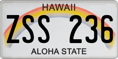 HI license plate ZSS236