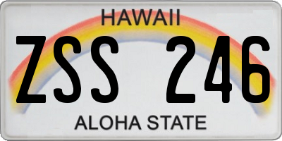 HI license plate ZSS246