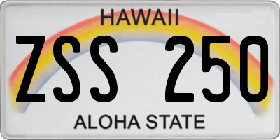 HI license plate ZSS250