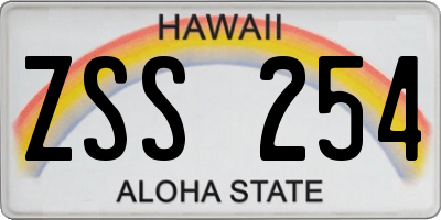 HI license plate ZSS254