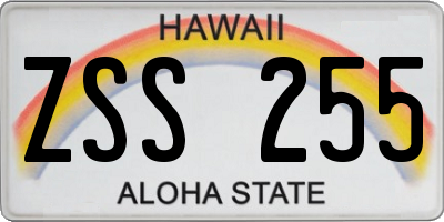 HI license plate ZSS255