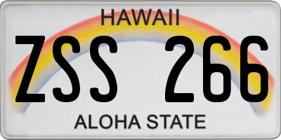 HI license plate ZSS266