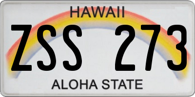 HI license plate ZSS273