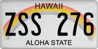 HI license plate ZSS276