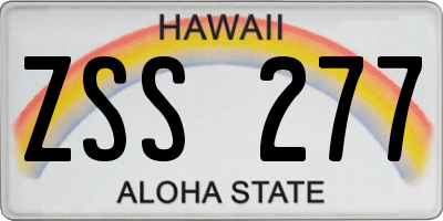 HI license plate ZSS277