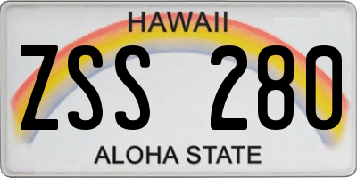 HI license plate ZSS280
