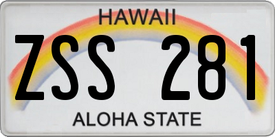 HI license plate ZSS281