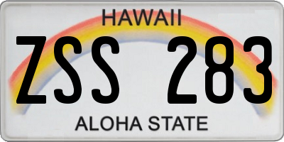 HI license plate ZSS283