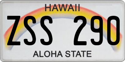 HI license plate ZSS290