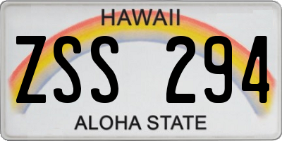 HI license plate ZSS294