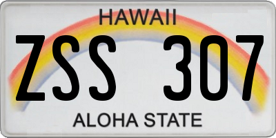 HI license plate ZSS307