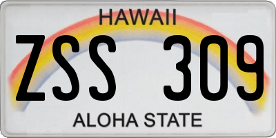 HI license plate ZSS309