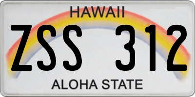 HI license plate ZSS312
