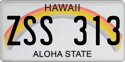 HI license plate ZSS313