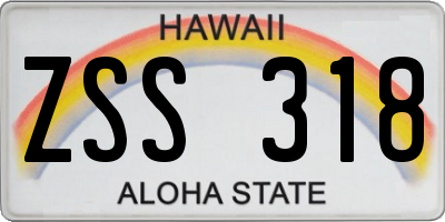 HI license plate ZSS318