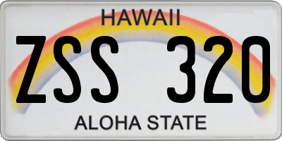 HI license plate ZSS320