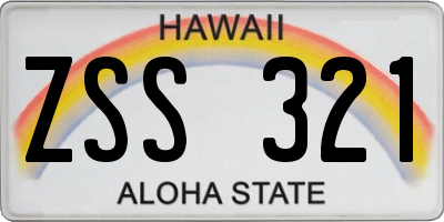 HI license plate ZSS321