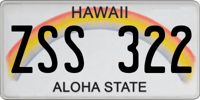 HI license plate ZSS322