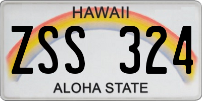 HI license plate ZSS324