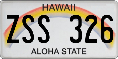 HI license plate ZSS326