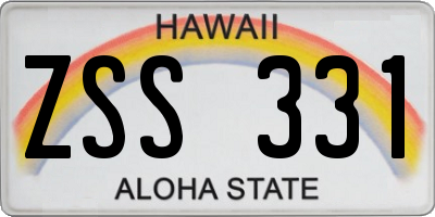 HI license plate ZSS331