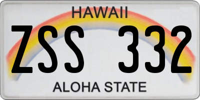 HI license plate ZSS332