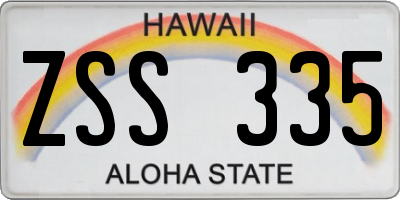 HI license plate ZSS335