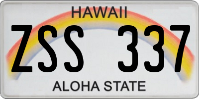 HI license plate ZSS337