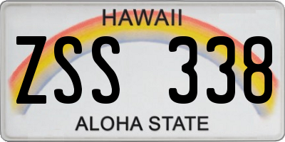 HI license plate ZSS338