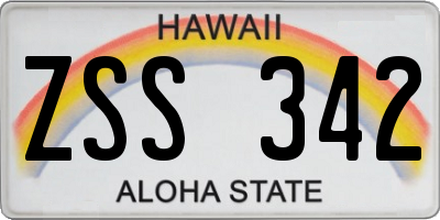 HI license plate ZSS342