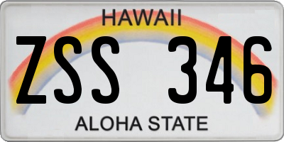 HI license plate ZSS346