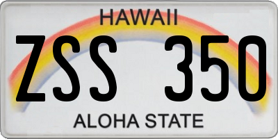 HI license plate ZSS350