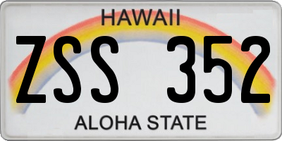 HI license plate ZSS352