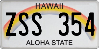 HI license plate ZSS354