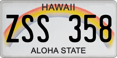 HI license plate ZSS358
