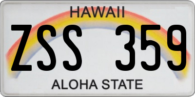 HI license plate ZSS359