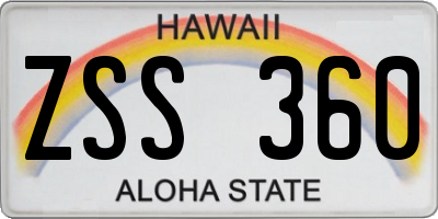 HI license plate ZSS360