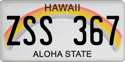 HI license plate ZSS367