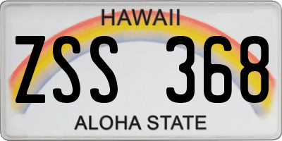 HI license plate ZSS368