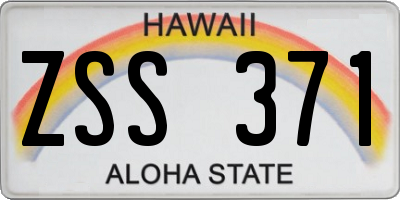 HI license plate ZSS371